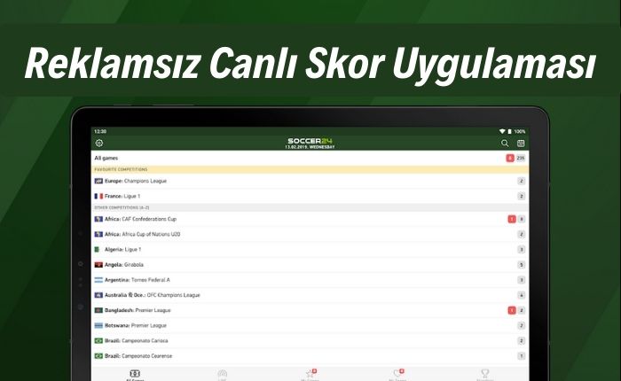 reklamsız canlı skor uygulaması